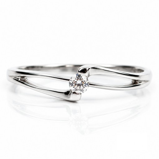 Необикновен Диамантен Годежен Пръстен 18К Бяло Злато Bloom Jewellery